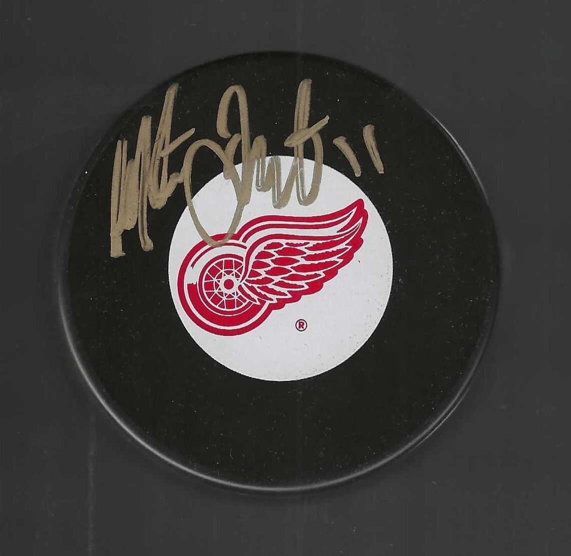 Matheiu Dandenault Signed Detroit Red Wings Puck