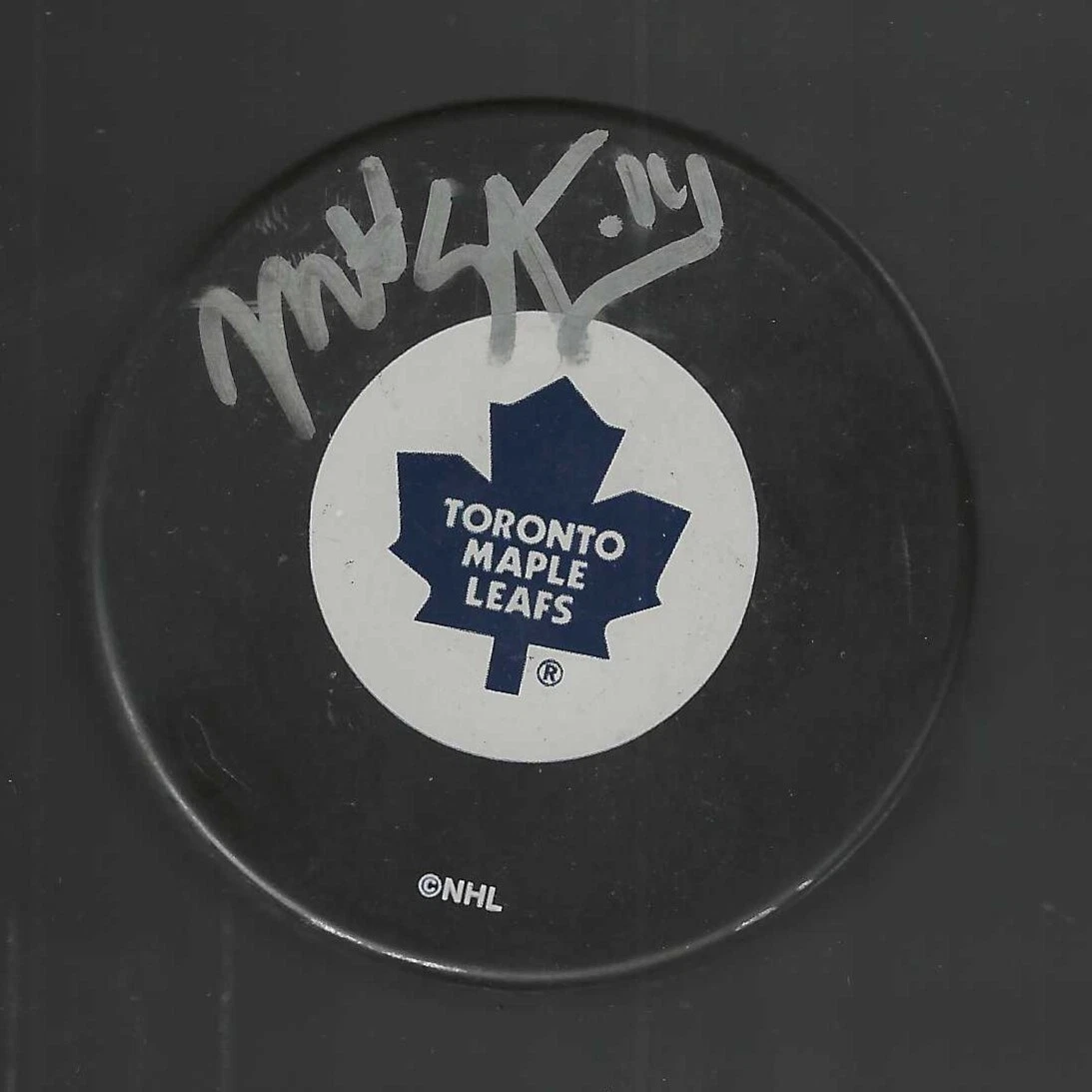 Matt Stajan Signed Toronto Maple Leafs Puck