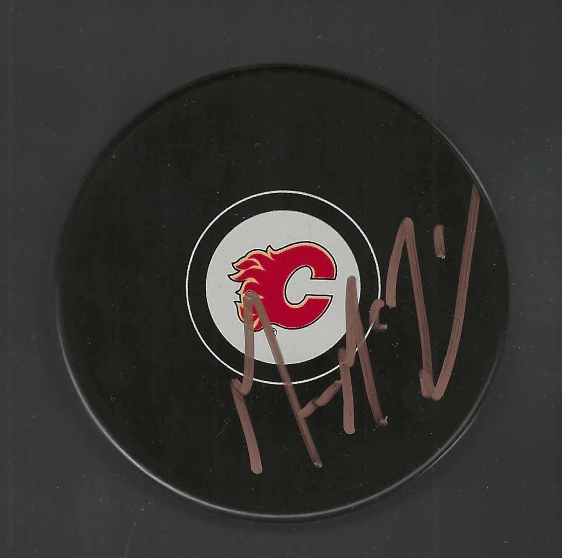 Mason McDonald Signed Calgary Flames Puck