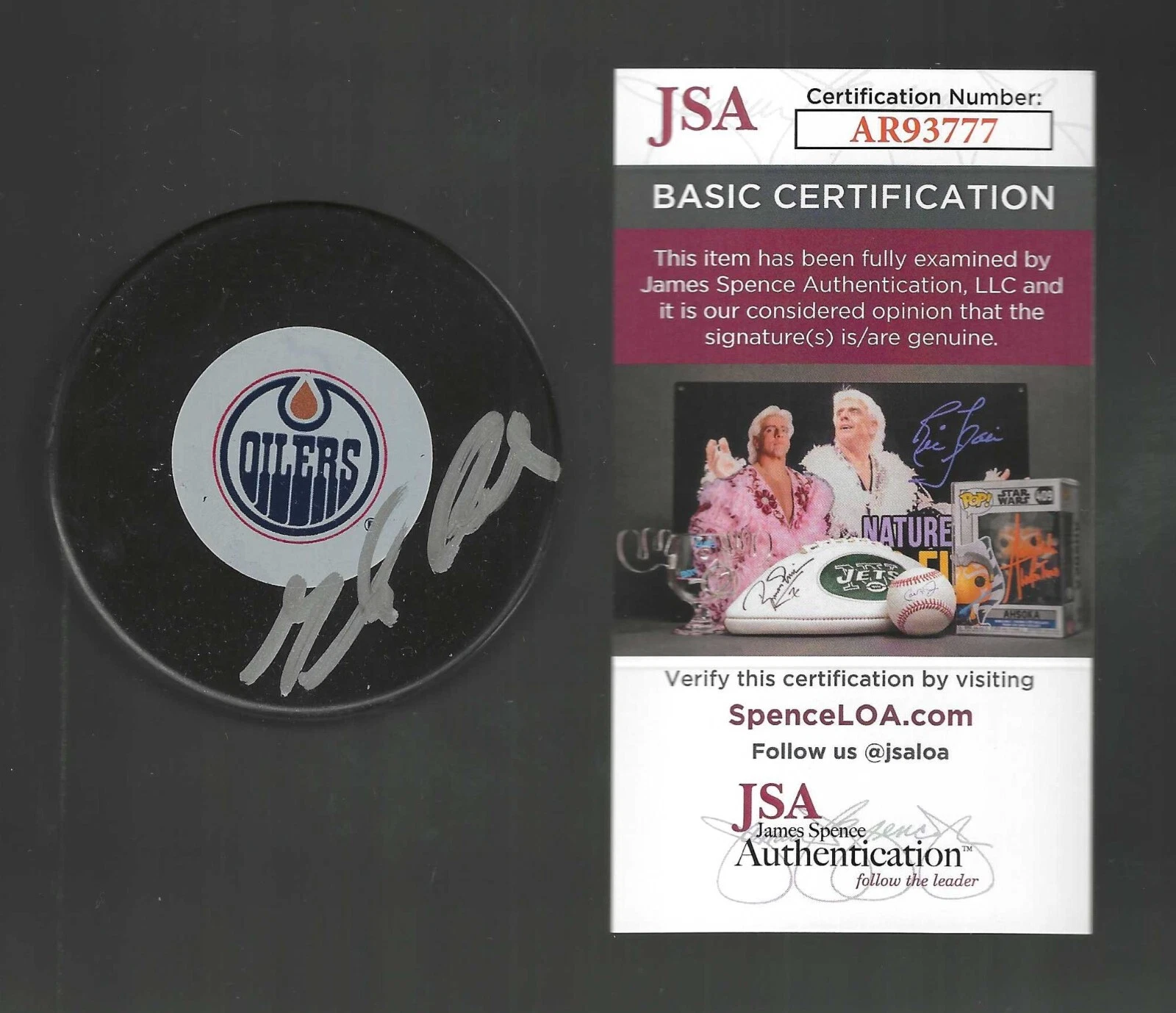 Glen Cochrane Signed Edmonton Oilers Large Logo Puck JSA COA