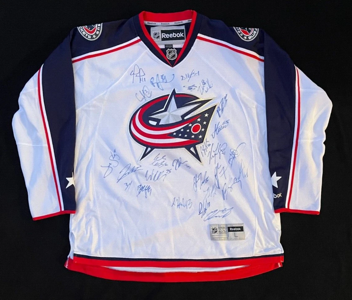 2016/17 Columbus Blue Jackets Team Signed Adidas Jersey #2 JSA COA Cam Atkinson