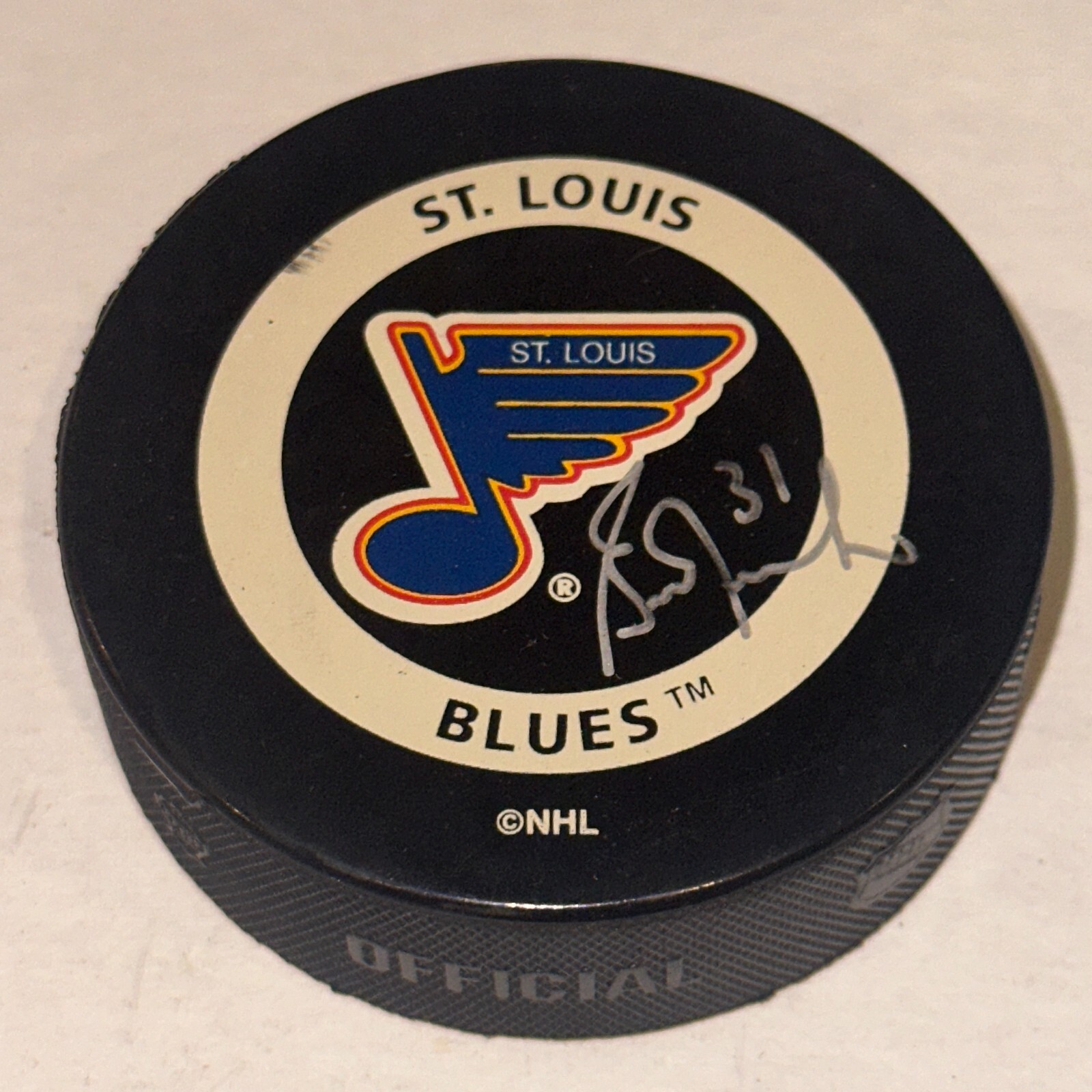 GRANT FUHR Signed St. Louis BLUES Official GAME Puck Beckett BAS