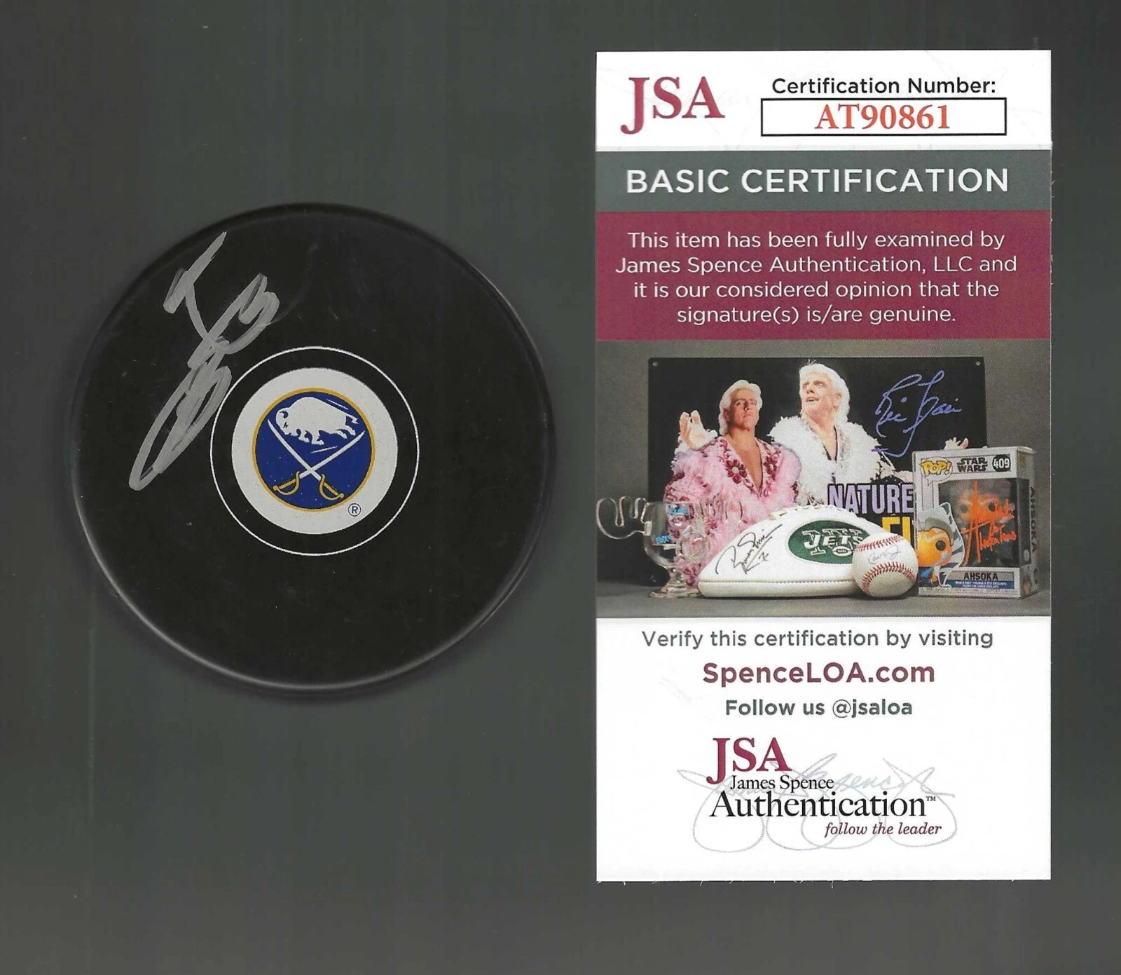 Bowen Byram Signed Buffalo Sabres Puck JSA COA