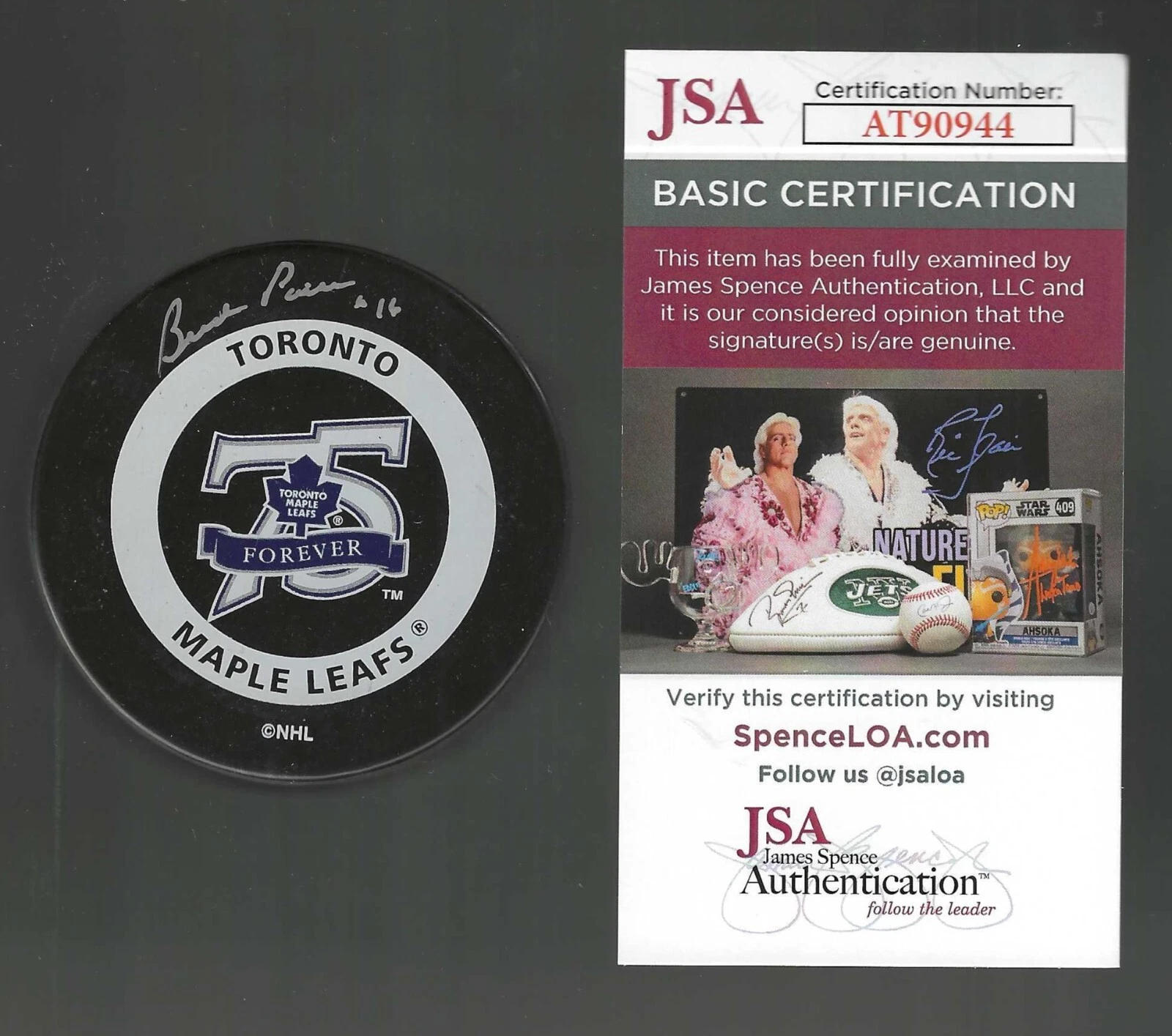 Bud Poile Signed Toronto Maple Leafs 75th Anniversary Game Puck JSA COA