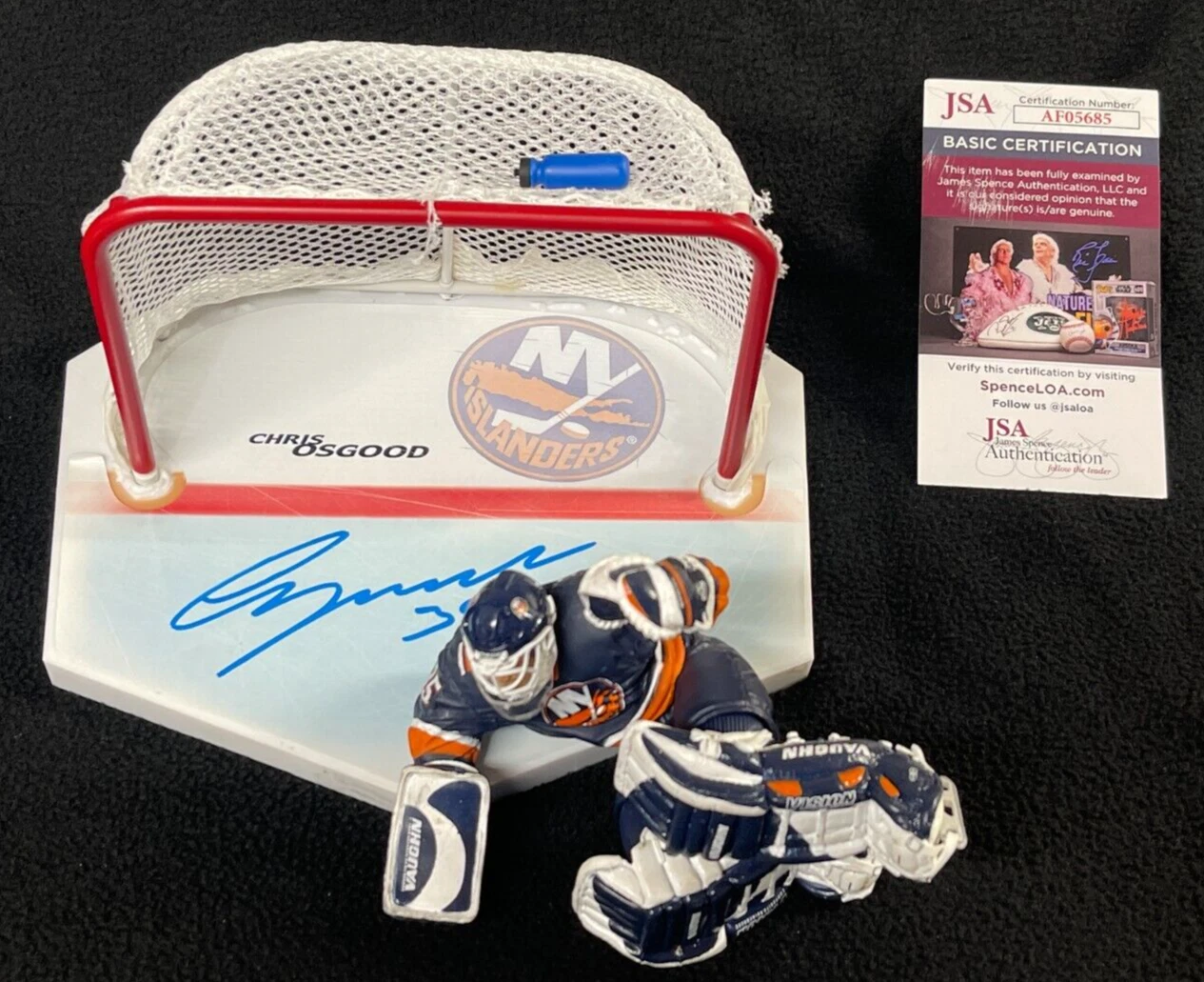 Chris Osgood Signed New York Islanders Blue McFarlane Figure JSA COA
