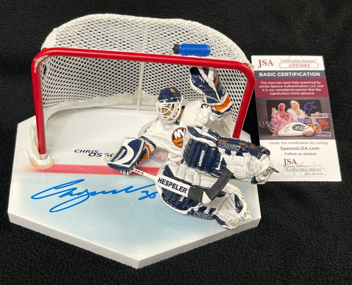 Chris Osgood Signed New York Islanders White McFarlane Figure JSA COA