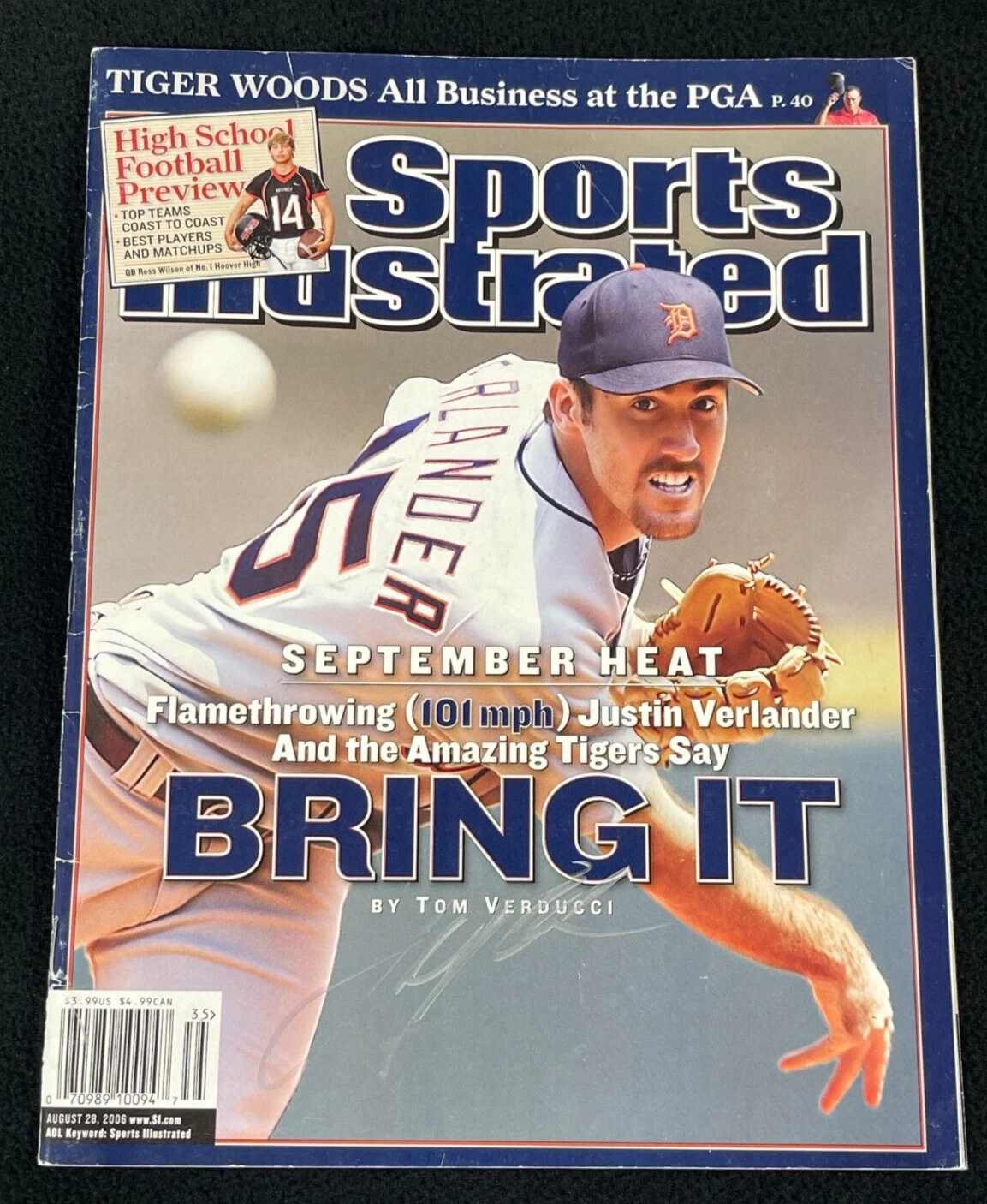 Justin Verlander Signed Detroit Tigers 2006 Sports Illustrated Magazine JSA COA