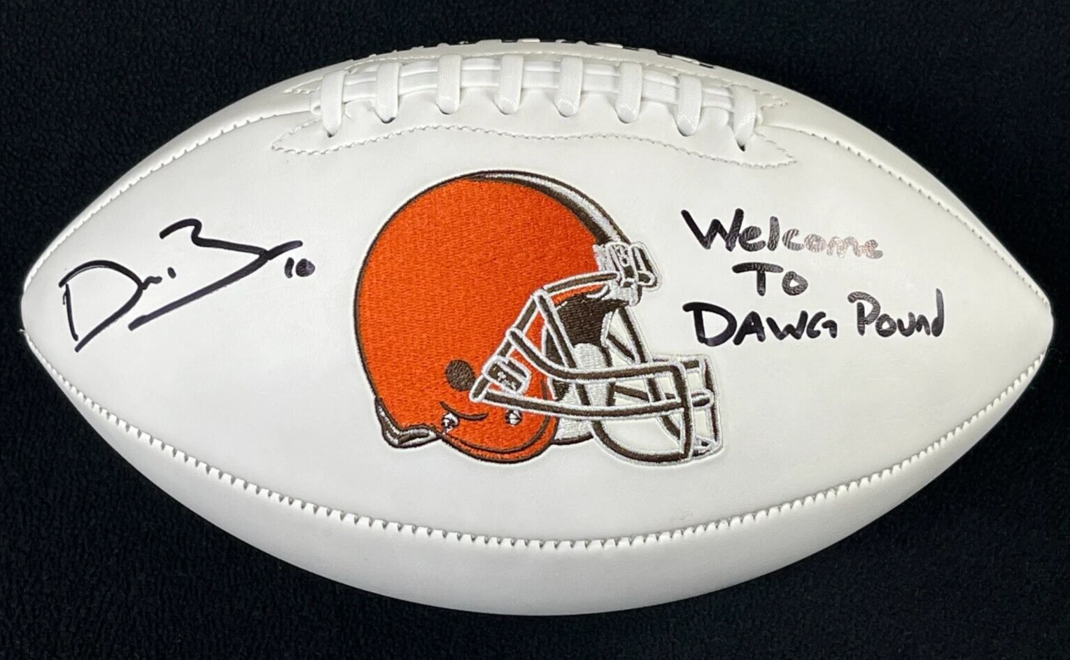 Devin Bush Signed & Inscribed Cleveland Browns Football JSA COA