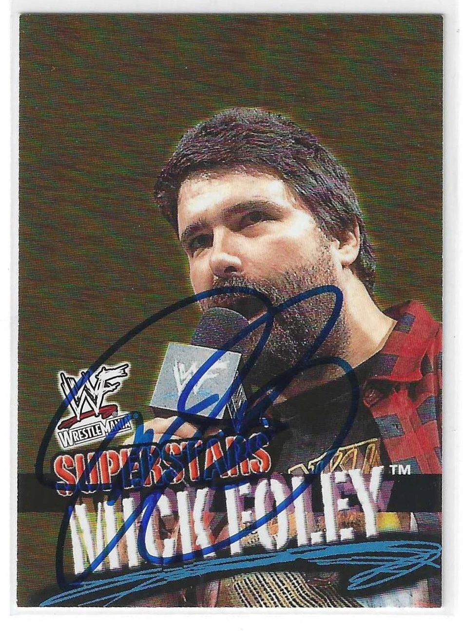 Mick Foley Signed 2001 Fleer WWF Super Stars Card #14 WWE