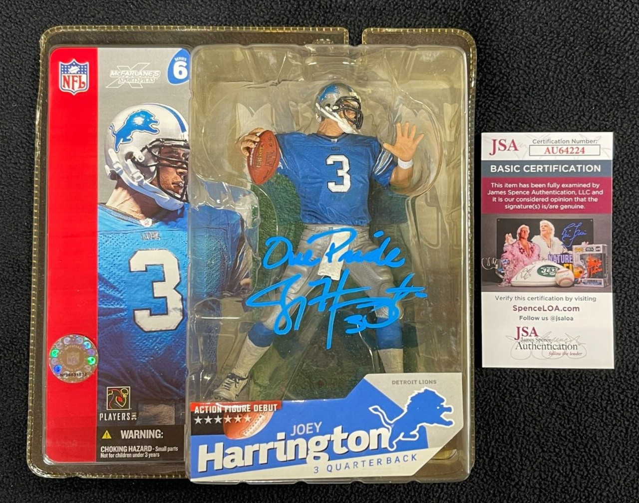 Joey Harrington Signed & Inscribed Detroit Lions McFarlane Figure JSA COA