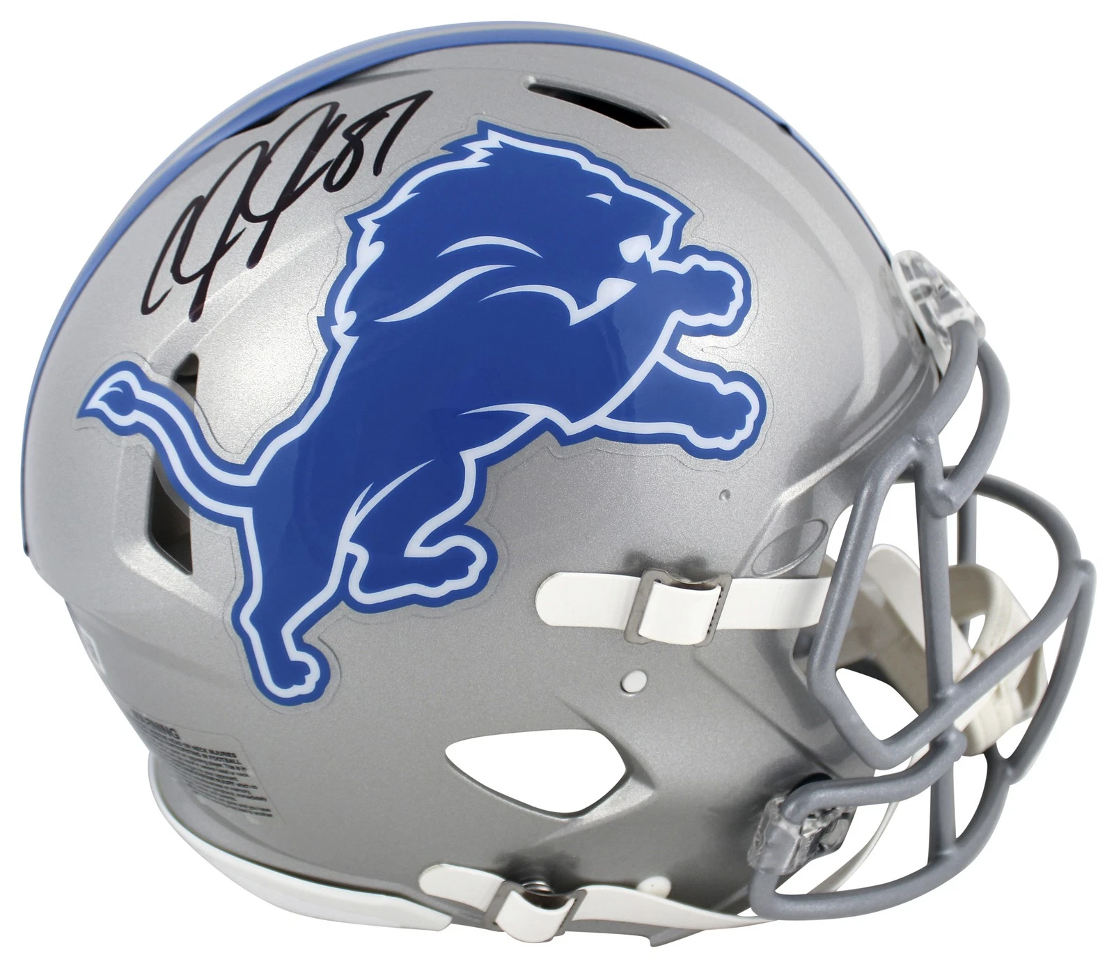 Lions Calvin Johnson Authentic Signed Full Size Speed Proline Helmet BAS Witness