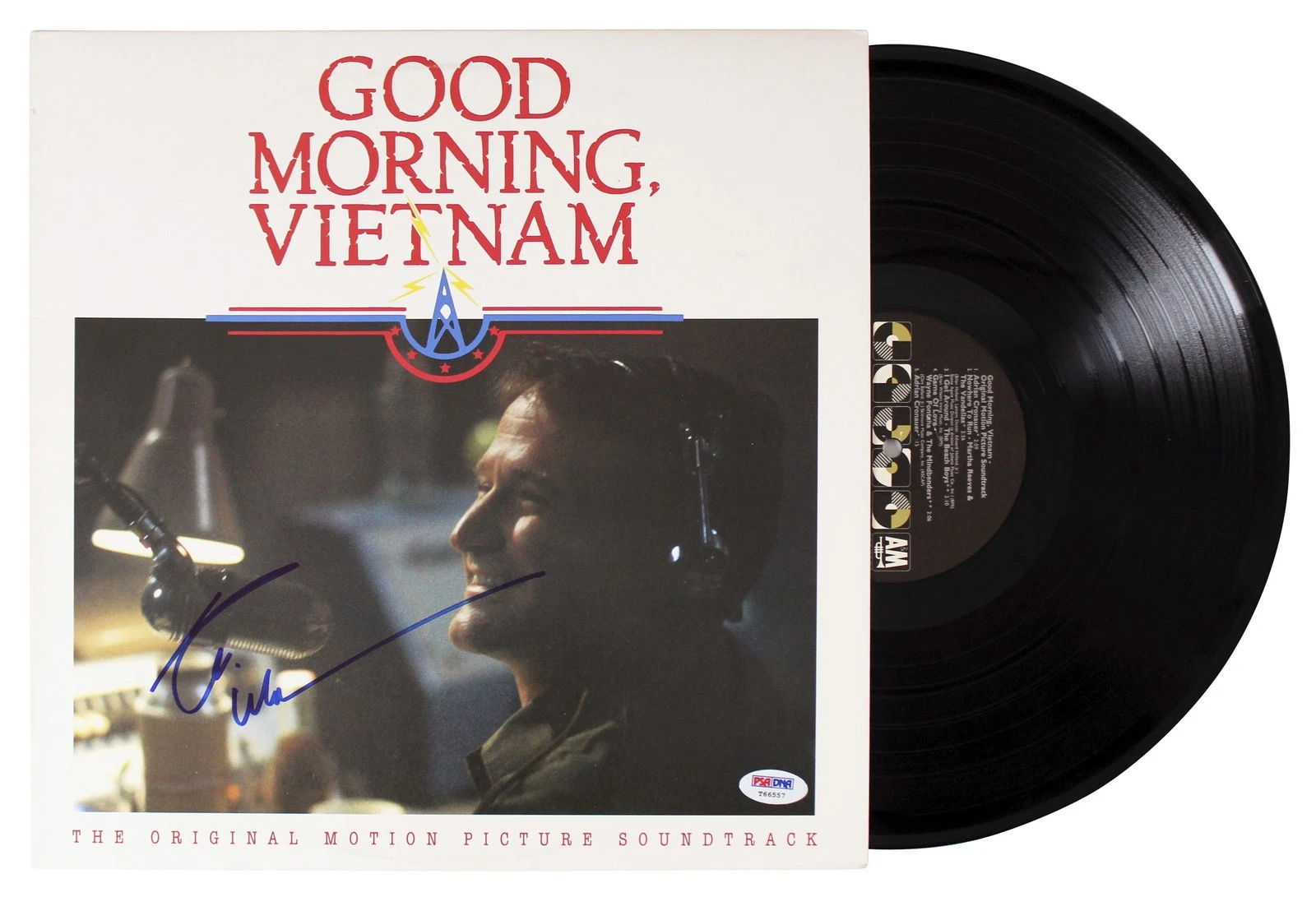 Robin Williams Good Morning Vietnam Signed Soundtrack Album Cover W/ Vinyl PSA