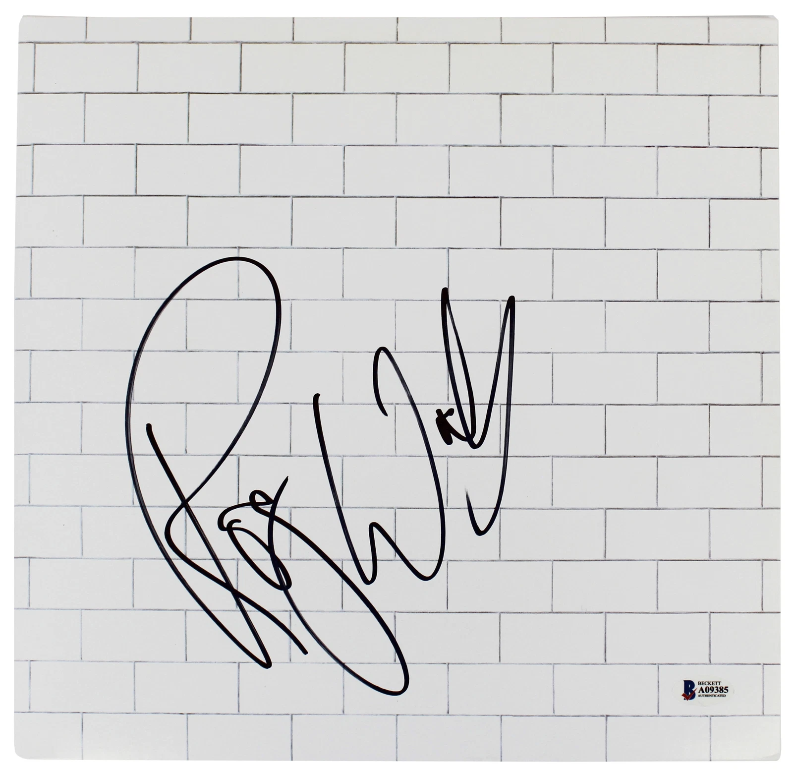 Roger Waters Pink Floyd Signed The Wall Album Cover W/ Vinyl BAS #A09385