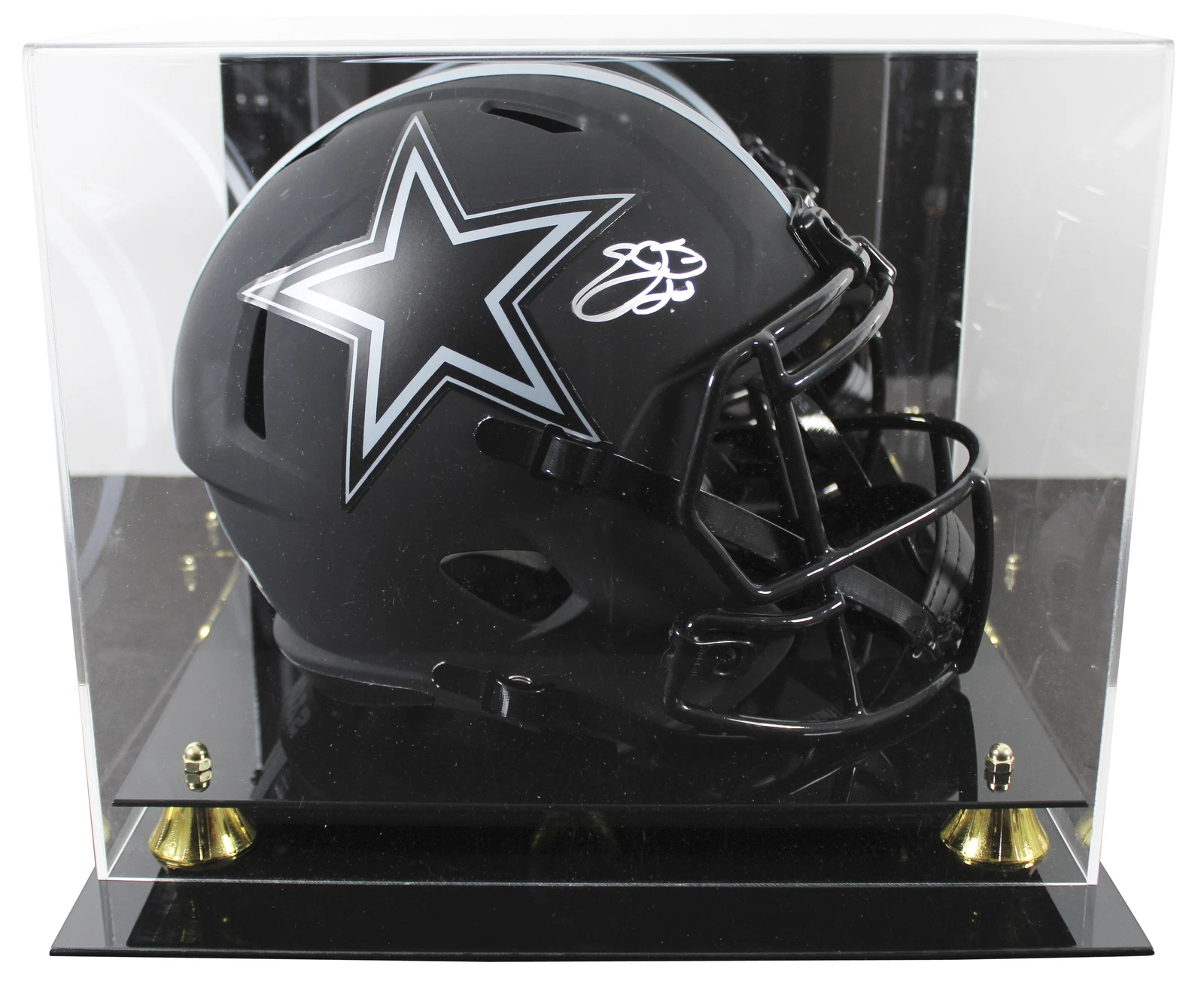 Cowboys Emmitt Smith Signed Eclipse Full Size Speed Rep Helmet W/ Case BAS Wit
