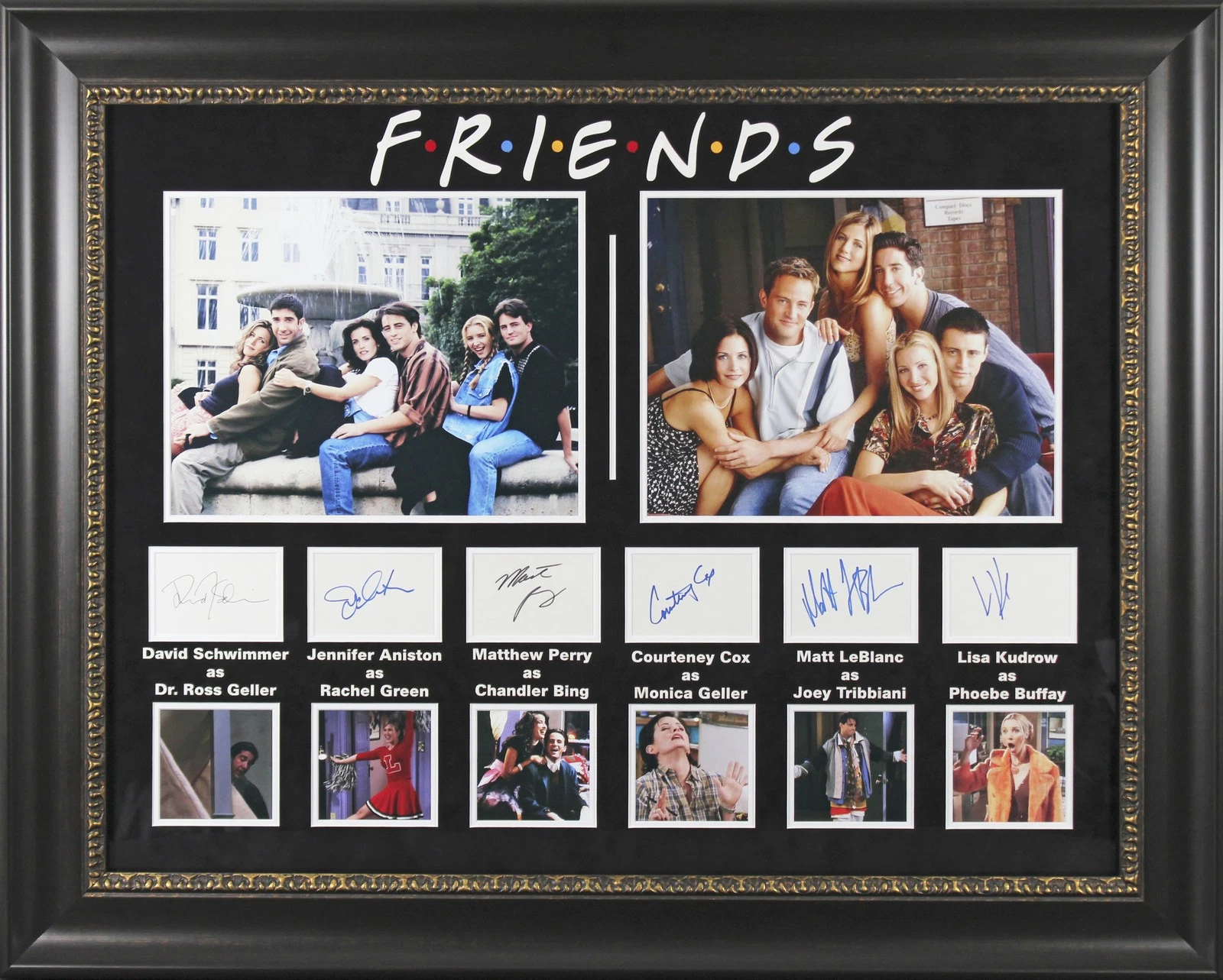 Friends (6) Perry, Aniston, Schwimmer, Cox +2 Signed Framed Display BAS #AD04971