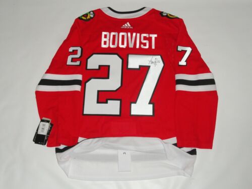 ADAM BOQVIST SIGNED CHICAGO BLACKHAWKS ADIDAS CLIMALITE JERSEY LICENSED PSA COA