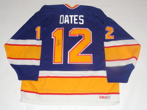 ADAM OATES SIGNED #12 CCM VINTAGE ST. LOUIS BLUES JERSEY JSA COA LICENSED