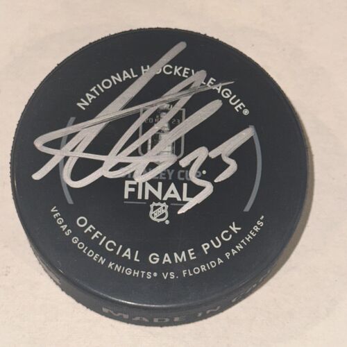 ADIN HILL SIGNED OFFICIAL 2023 STANLEY CUP FINAL GAME PUCK BECKETT BAS COLLECTIBLE MEMORABILIA