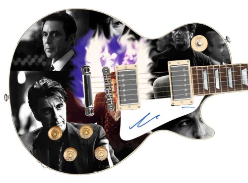 AL PACINO AUTOGRAPHED CUSTOM GRAPHICS 1/1 PHOTO GUITAR COLLECTIBLE MEMORABILIA