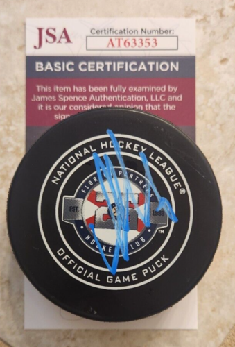 Aleksander Barkov Signed Official 25th Anniversary NHL Game Puck w/ JSA COA 4