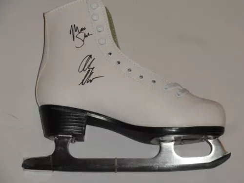 ALEX & MAIA SHIBUTANI SIGNED ICE SKATE 2018 OLYMPICS FIGURE SKATING PROOF