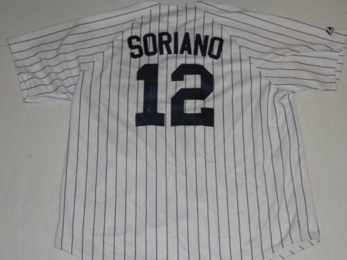 ALFONSO SORIANO SIGNED #12 NEW YORK YANKEES WHITE JERSEY AUTOGRAPHED LICENSED