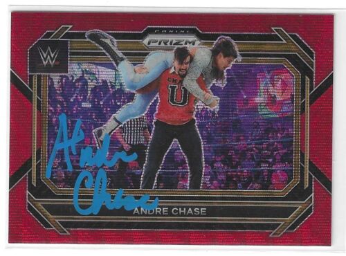 ANDRE CHASE SIGNED 2023 PANINI PRIZM RUBY NXT WWE CARD #46 CHASE U COLLECTIBLE MEMORABILIA