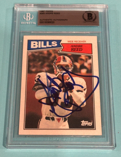 ANDRE REED SIGNED 1987 TOPPS CARD #365 BECKETT AUTHENTICATED BAS COLLECTIBLE MEMORABILIA