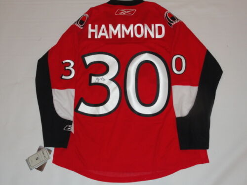 ANDREW HAMMOND SIGNED #30 OTTAWA SENATORS HOME JERSEY HAMBURGLAR LICENSED