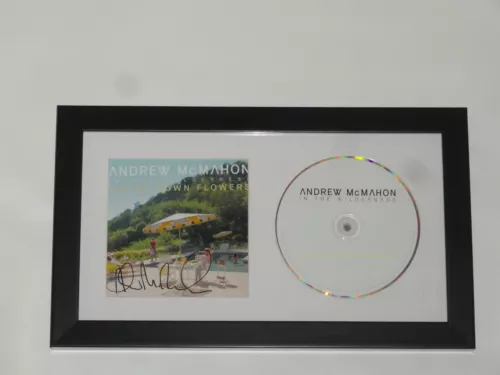 ANDREW MCMAHON SIGNED FRAMED UPSIDE DOWN FLOWERS CD PROOF RARE
