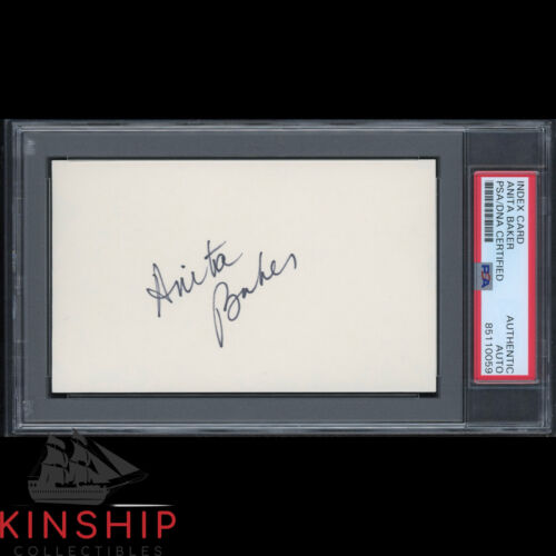 ANITA BAKER SIGNED 3×5 INDEX CARD PSA DNA SLABBED RARE MUSIC AUTO C2430 COLLECTIBLE MEMORABILIA