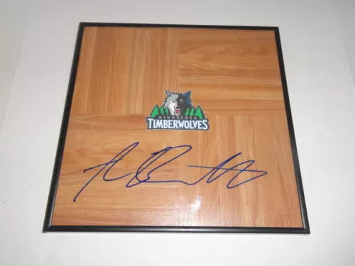 ANTHONY BENNETT SIGNED FRAMED 12X12 FLOORBOARD MINNESOTA TIMBERWOLVES