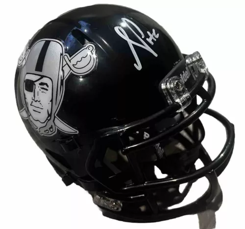 ANTONIO PIERCE signed (LAS VEGAS RAIDERS) mini football helmet BECKETT AD47266