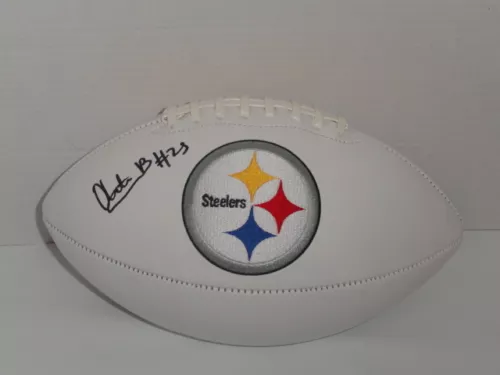 ARTIE BURNS SIGNED PITTSBURGH STEELERS LOGO FOOTBALL #1 PICK MIAMI EXACT PROOF