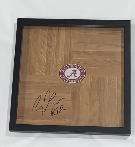 AVERY JOHNSON SIGNED FRAMED 12X12 FLOORBOARD ALABAMA CRIMSON TIDE PROOF