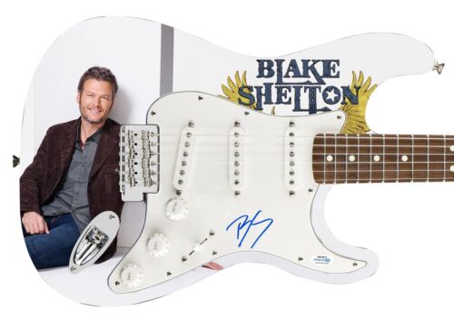 BLAKE SHELTON AUTOGRAPHED SIGNED PHOTO GRAPHICS GUITAR ACOA COLLECTIBLE MEMORABILIA