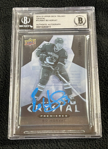 BO HORVAT SIGNED 2014/15 UD TRILOGY CRYSTAL PREMIERS ROOKIE CARD BAS CERTIFIED COLLECTIBLE MEMORABILIA
