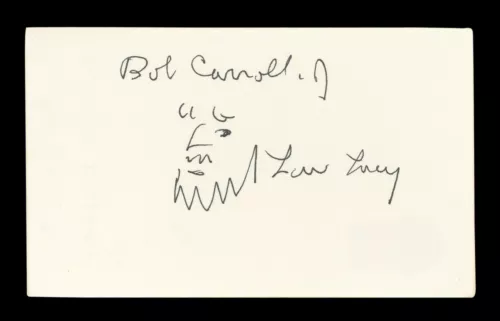 BOB CARROLL JR I LOVE LUCY SIGNED 3×5 INDEX CARD AUTOGRAPHED BAS #AD70147 COLLECTIBLE MEMORABILIA