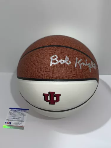 BOB KNIGHT SIGNED BASKETBALL INDIANA HOOSIERS BOBBY THE GENERAL PSA COA COLLECTIBLE MEMORABILIA