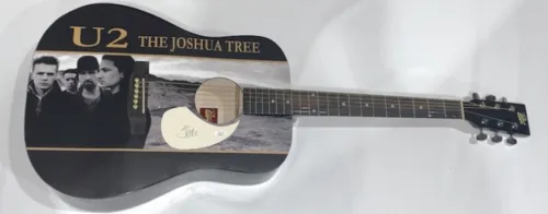 BONO SIGNED CUSTOM ACOUSTIC GUITAR U2 THE JOSHUA TREE RARE JSA LOA