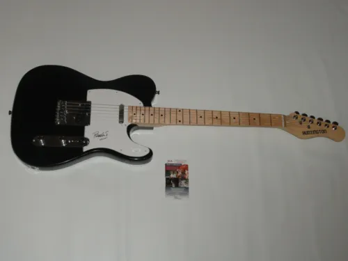 BOOKER T JONES SIGNED BLACK ELECTRIC GUITAR BOOKER T & THE M.G.'S JSA COA PROOF