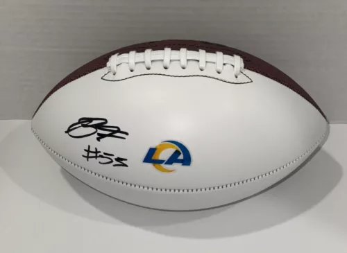 BRADEN FISKE SIGNED FOOTBALL LOS ANGELES RAMS AUTOGRAPHED PROOF COLLECTIBLE MEMORABILIA