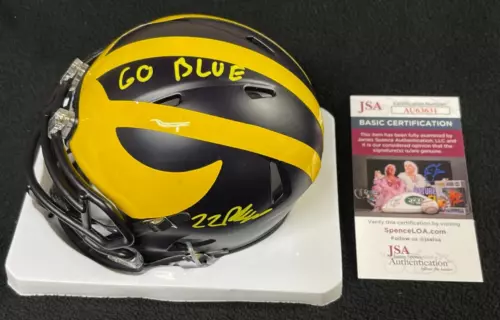 BRADY PRIESKORN SIGNED & INSCRIBED MICHIGAN WOLVERINES MINI HELMET JSA COA COLLECTIBLE MEMORABILIA