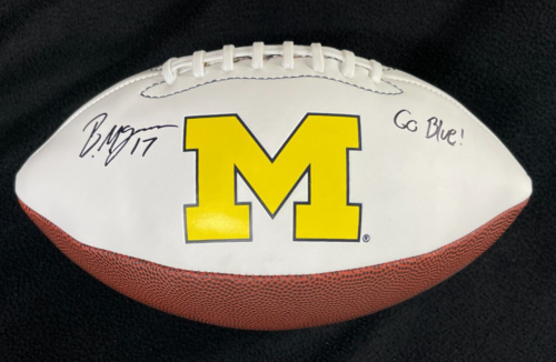 BRAIDEN MCGREGOR SIGNED INSCRIBED MICHIGAN WOLVERINES FOOTBALL JSA WITNESS COA COLLECTIBLE MEMORABILIA