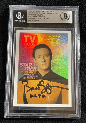 BRENT SPINER SIGNED 2006 STAR TREK TNG “DATA” TV GUIDE CARD #TV2 BAS CERTIFIED COLLECTIBLE MEMORABILIA