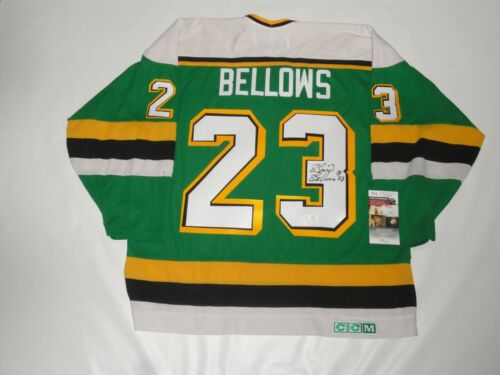 BRIAN BELLOWS SIGNED CCM MINNESOTA NORTH STARS JERSEY JSA COA LICENSED