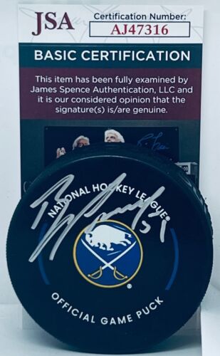 BRIAN CAMPBELL SIGNED BUFFALO SABRES OFFICIAL GAME PUCK AUTOGRAPHED JSA COLLECTIBLE MEMORABILIA