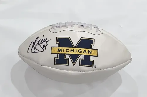 BRIAN GRIESE SIGNED MICHIGAN WOLVERINES LOGO FOOTBALL IMPERFECT JSA COA COLLECTIBLE MEMORABILIA