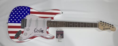 BRIAN SETZER SIGNED USA FLAG ELECTRIC GUITAR THE STRAY CATS JSA COA COLLECTIBLE MEMORABILIA