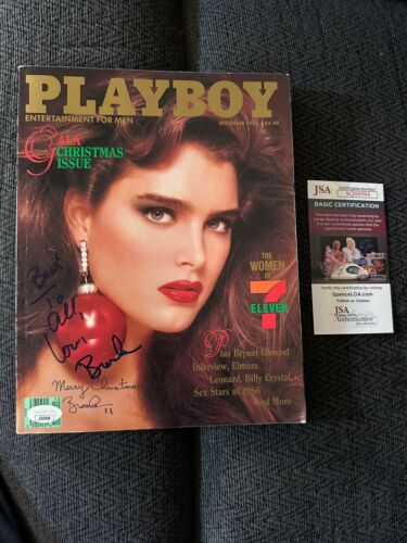 BROOKE SHIELDS PLAYBOY MAGAZINE SIGNED JSA AUTHENTICATED COA COVER DECEMBER 1986 COLLECTIBLE MEMORABILIA
